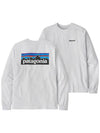 P6 Logo Responsibili Long Sleeve T-Shirt White - PATAGONIA - BALAAN 2