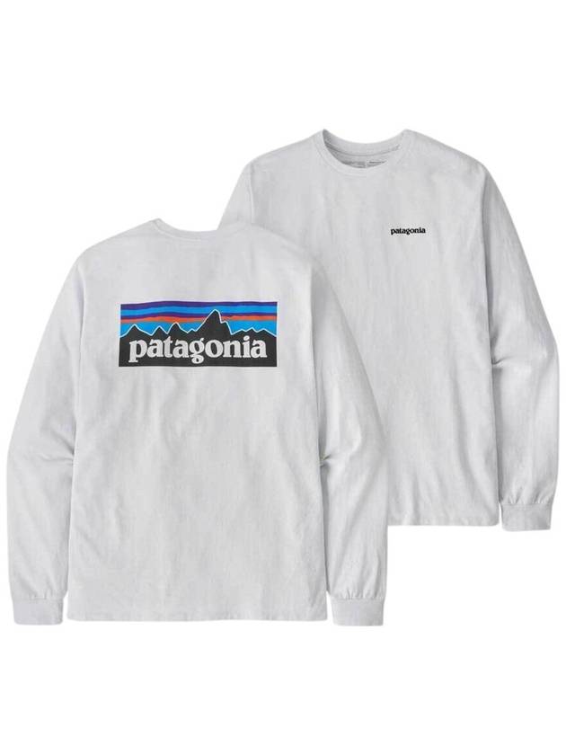 P6 Logo Responsibili Long Sleeve T-Shirt White - PATAGONIA - BALAAN 2