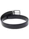 Men's Small Gancini Buckle Reversible Leather Belt Black - SALVATORE FERRAGAMO - BALAAN 5