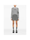 4 Bar Cable Wool Crop Cardigan Grey - THOM BROWNE - BALAAN 3