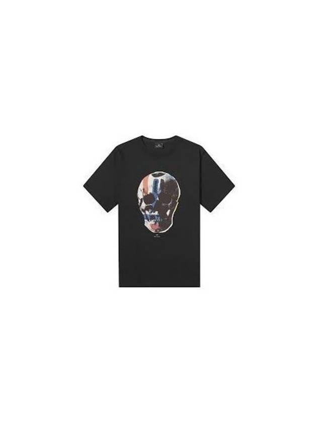 Skull Printing Short Sleeve T-Shirt Navy - PAUL SMITH - BALAAN 2