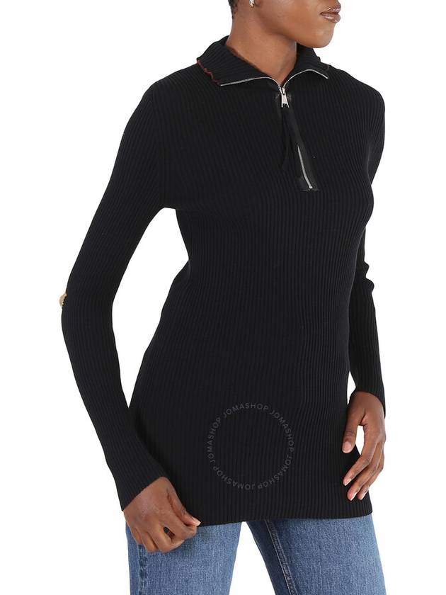 Genius 1952 Half Zip Turtleneck Knit Top Black - MONCLER - BALAAN 3