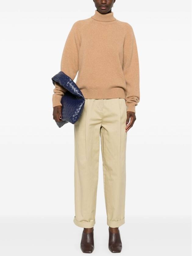 Pullover Cashmere Turtleneck Beige - FENDI - BALAAN 4