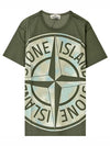 Men's Big Logo Camouflage Short Sleeve T-Shirt Green - STONE ISLAND - BALAAN 2