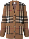 Check Wool Cashmere Cardigan Brown - BURBERRY - BALAAN 2