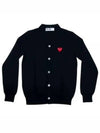 Play Men's Red Heart Wappen Cardigan Black - COMME DES GARCONS - BALAAN 2