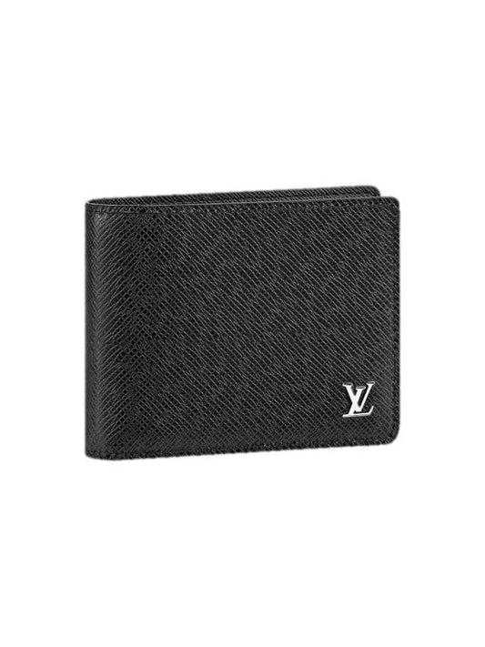 Multiple Taiga Leather Half Wallet Black - LOUIS VUITTON - BALAAN 2