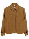 Pocket Wool Shirt Jacket Brown - BURBERRY - BALAAN 2