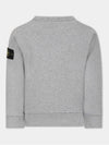 Kids Organic Cotton Fleece Sweatshirt Grey Melange - STONE ISLAND - BALAAN 3