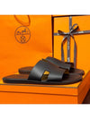 Men's Izmir Sandals Calfskin Classic Black - HERMES - BALAAN 3