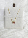 Mini Pop H Pendant Necklace Gold Rouge Grenat - HERMES - BALAAN 5