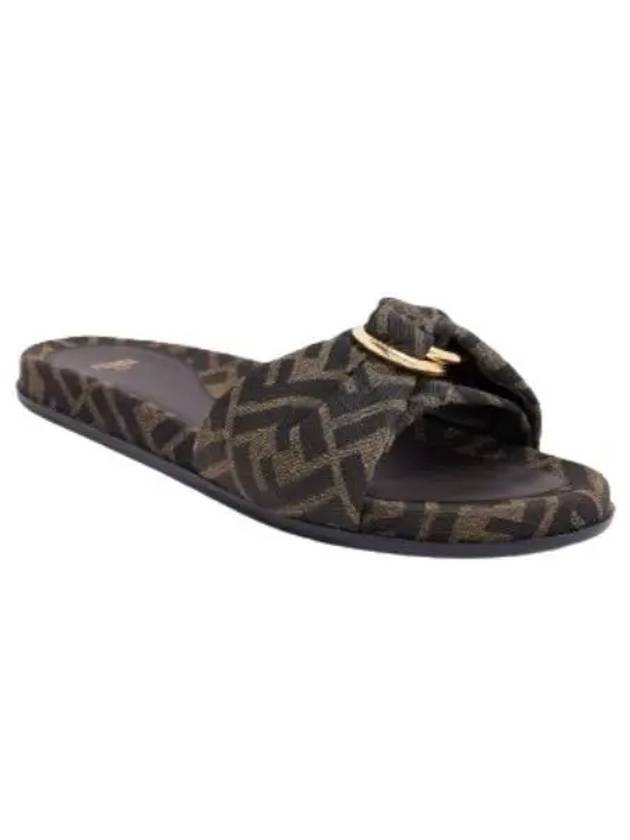 Feel FF Jacquard Slippers Brown - FENDI - BALAAN 2