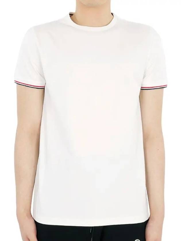 Arm Logo Crew Neck Cotton Short Sleeve T-Shirt White - MONCLER - BALAAN 3