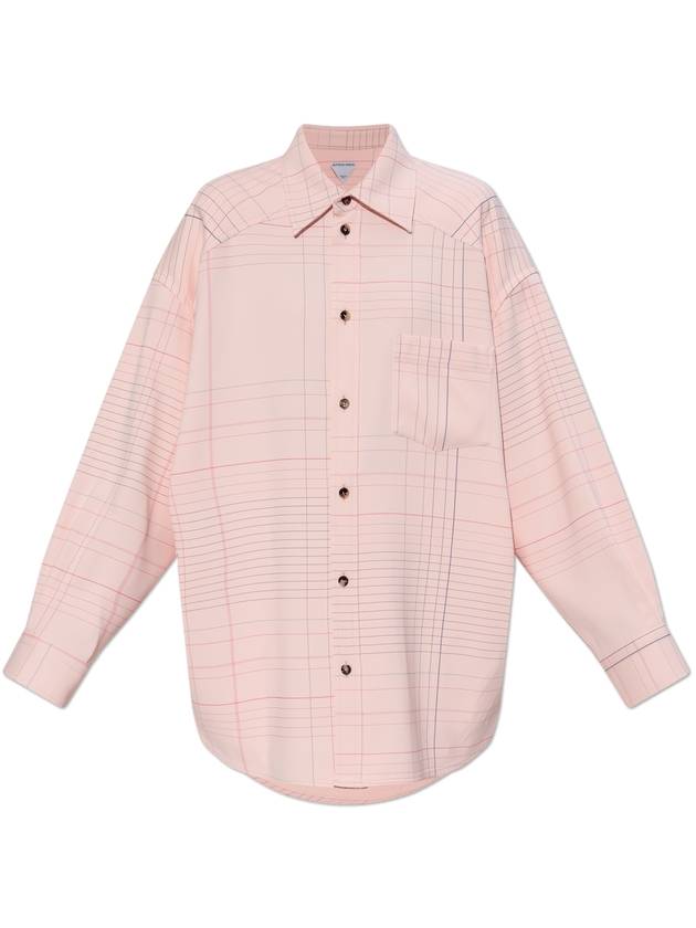 Bottega Veneta Shirt With Check Pattern, Women's, Pink - BOTTEGA VENETA - BALAAN 1