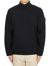 Ghost Piece Mock Neck Virgin Wool Knit Top Navy - STONE ISLAND - BALAAN 2