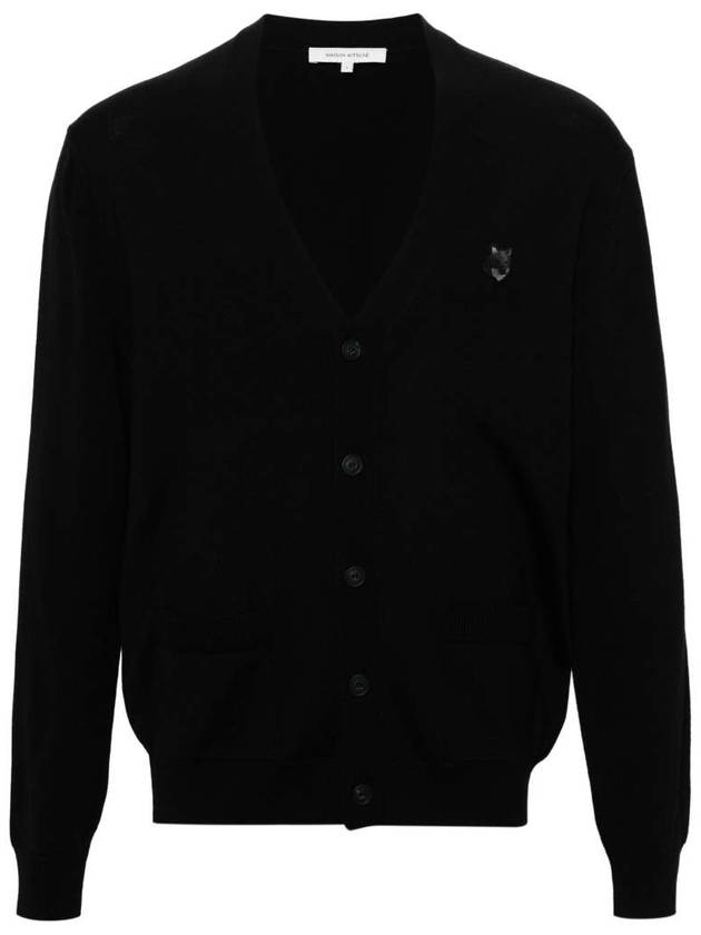 Bold Fox Head Patch Regular Cardigan Black - MAISON KITSUNE - BALAAN 2