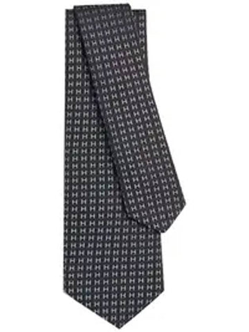 Faconnee H Neck Tie Black - HERMES - BALAAN 1