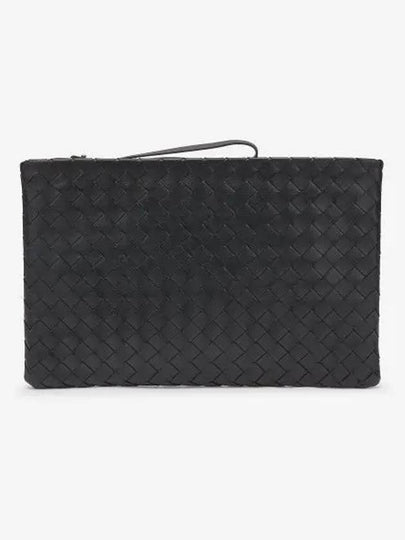 Intrecciato Large Clutch Bag Black - BOTTEGA VENETA - BALAAN 2