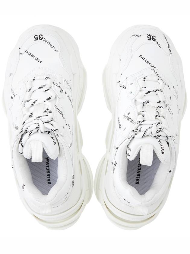 Triple S All-Over Logo Low Top Sneakers White - BALENCIAGA - BALAAN 3