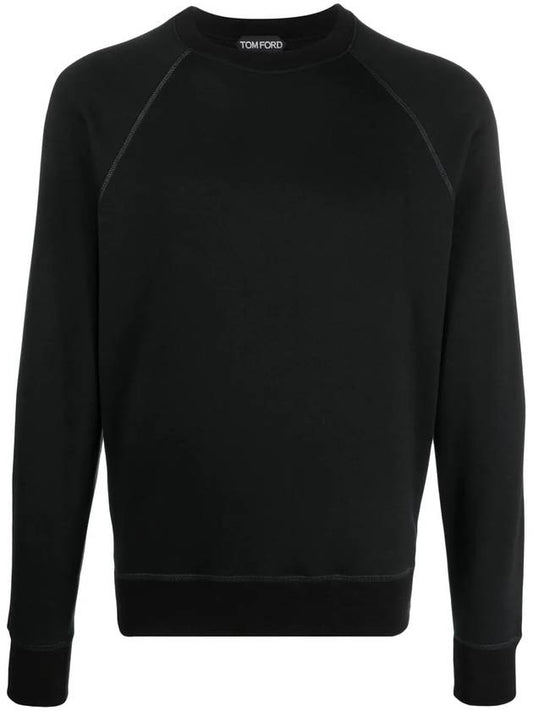 Men's Soft Cotton Crew Sweatshirt Sweatshirt Black - TOM FORD - BALAAN 1