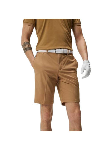 Men's Golf Stuart Striped Shorts Tiger Brown - J.LINDEBERG - BALAAN 1