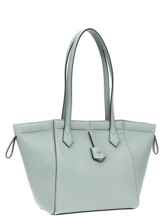 Origami Medium Leather Tote Bag Blue - FENDI - BALAAN 4