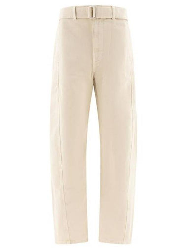 Twisted Belted Jeans Beige - LEMAIRE - BALAAN 1