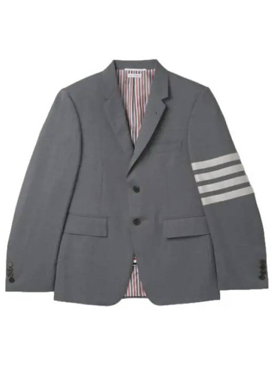 Plain Weave Shooting Bar Classic Sports Jacket Medium Gray Formal Suit Blazer - THOM BROWNE - BALAAN 1