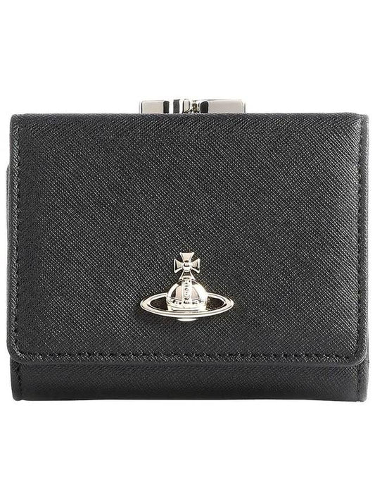 ORB Logo Metal Half Wallet Black - VIVIENNE WESTWOOD - BALAAN 2