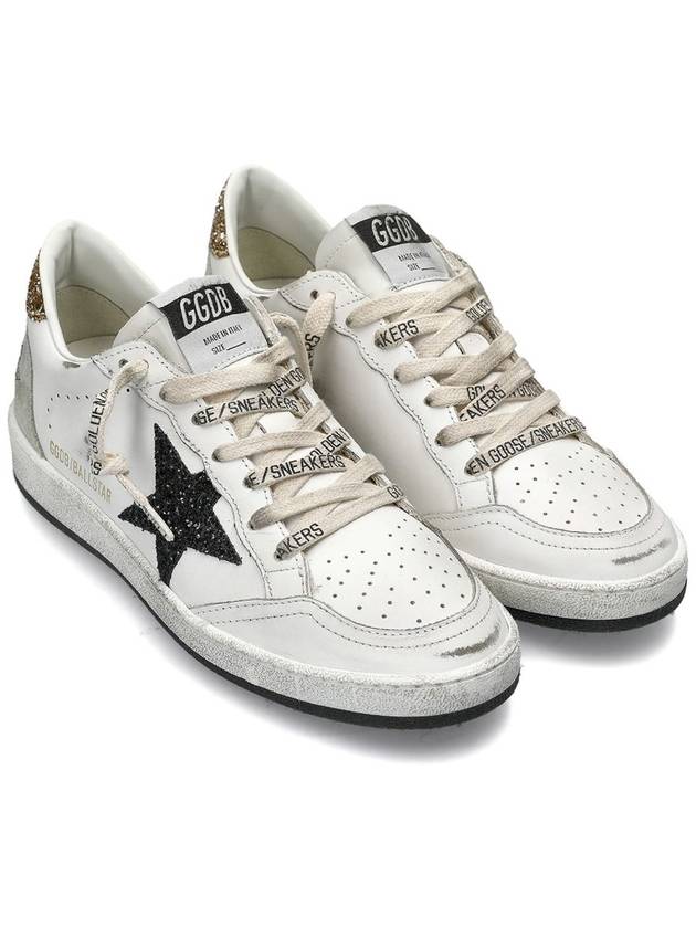 Ball Star Gold Tab Leather Low Top Sneakers White - GOLDEN GOOSE - BALAAN 4