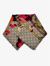 GG Flower Square Shawl Wool Muffler Red - GUCCI - BALAAN 4