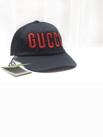 Used luxury daol logo embroidery lettering mesh ball cap black M 701324 - GUCCI - BALAAN 1