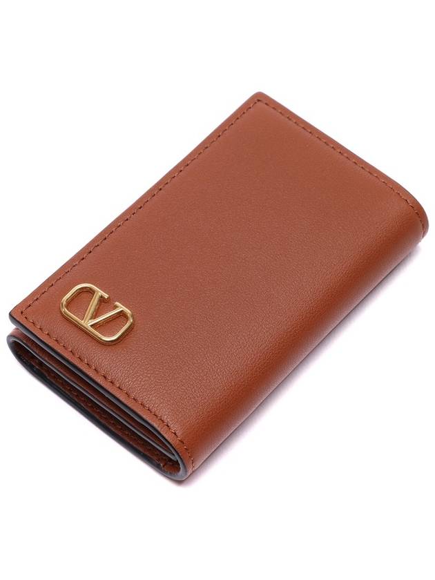 V Logo Signature Key Wallet Brown - VALENTINO - BALAAN 6