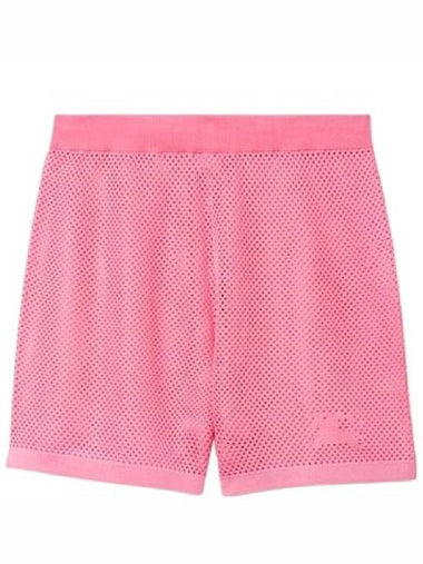 Burberry Ladies Bubblegum Pink Olivier EKD Motif Mesh Shorts Size Medium - BURBERRY - BALAAN 1