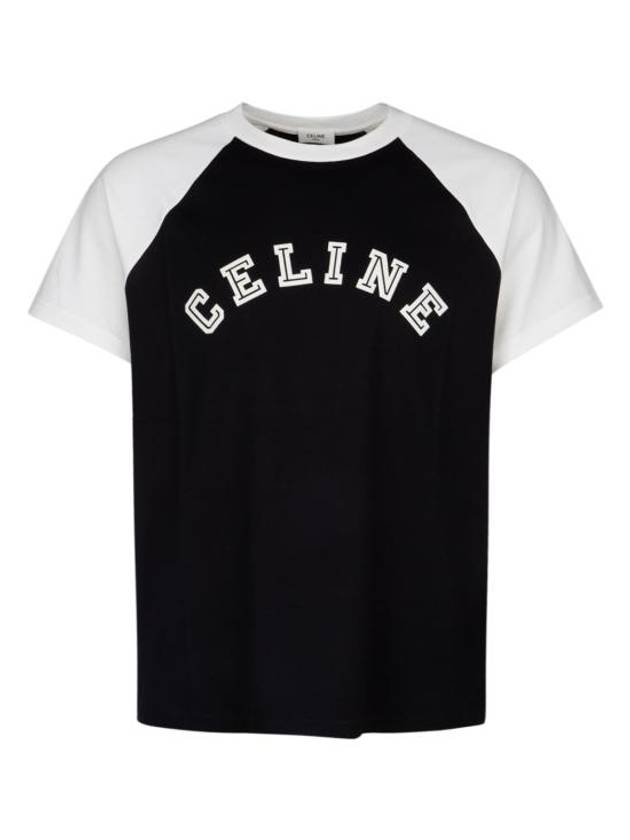 Flocking Loose Short Sleeve T-Shirt White Black - CELINE - BALAAN 2