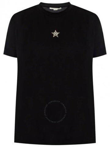 Stella Mccartney Star Embellished Cotton T-Shirt, Brand Size 34 (US Size 0) - STELLA MCCARTNEY - BALAAN 1