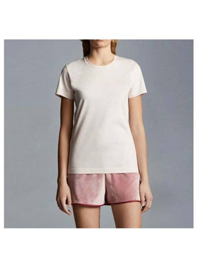 Cotton Logo Patch Short Sleeve T-Shirt Pink - MONCLER - BALAAN 3