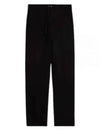 Elastic Waist Viscose Wool Straight Pants Black - AMI - BALAAN 2