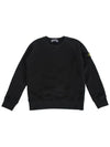 Kids Logo Patch Crewneck Sweatshirt Black - STONE ISLAND - BALAAN 3