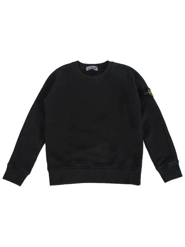 Kids Logo Patch Crew Neck Sweatshirt Black - STONE ISLAND - BALAAN 3