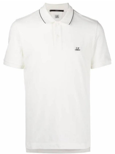 Men's Logo Short Sleeve Polo Shirt White - CP COMPANY - BALAAN 2