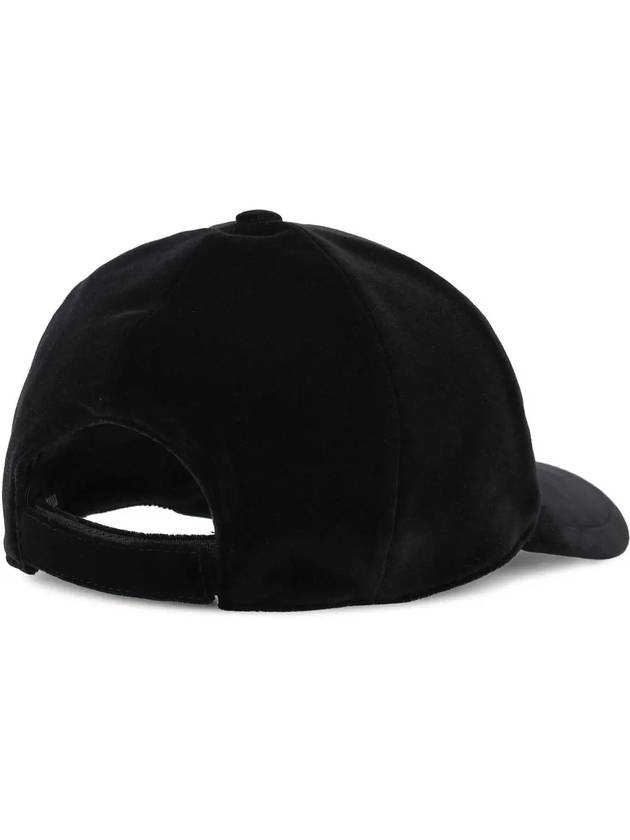 Embroidered Logo Velvet Ball Cap Black - MIU MIU - BALAAN 5