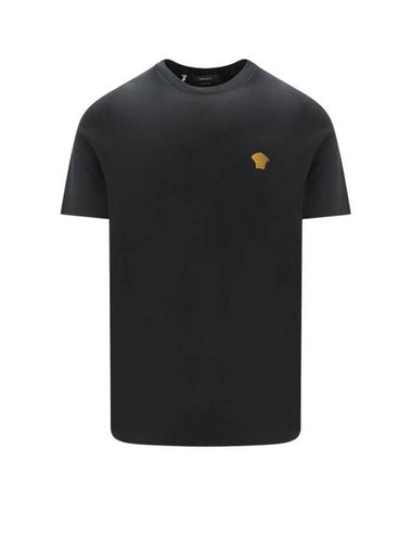 Medusa Embroidery Cotton Short Sleeve T-shirt Black - VERSACE - BALAAN 1