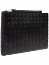 Intrecciato Medium Flat Pouch Bag Black - BOTTEGA VENETA - BALAAN 5