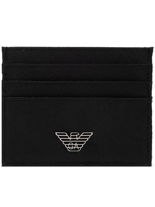 Silver Eagle Logo Card Wallet Black - EMPORIO ARMANI - BALAAN 1