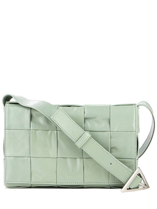 Intrecciato Triangle Buckle Cassette Cross Bag Light Green - BOTTEGA VENETA - BALAAN 2