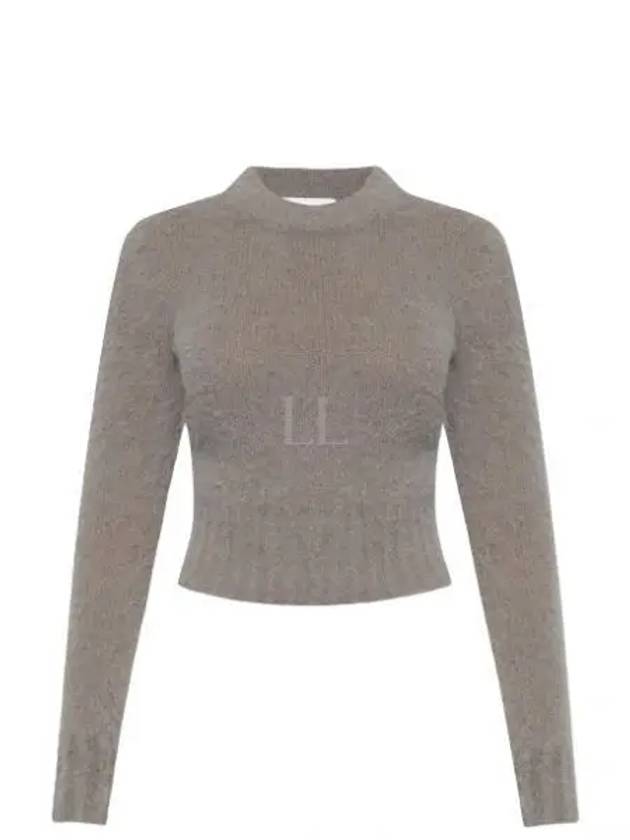 Brushed Wool Alpaca Knit Top Taupe - AMI - BALAAN 2