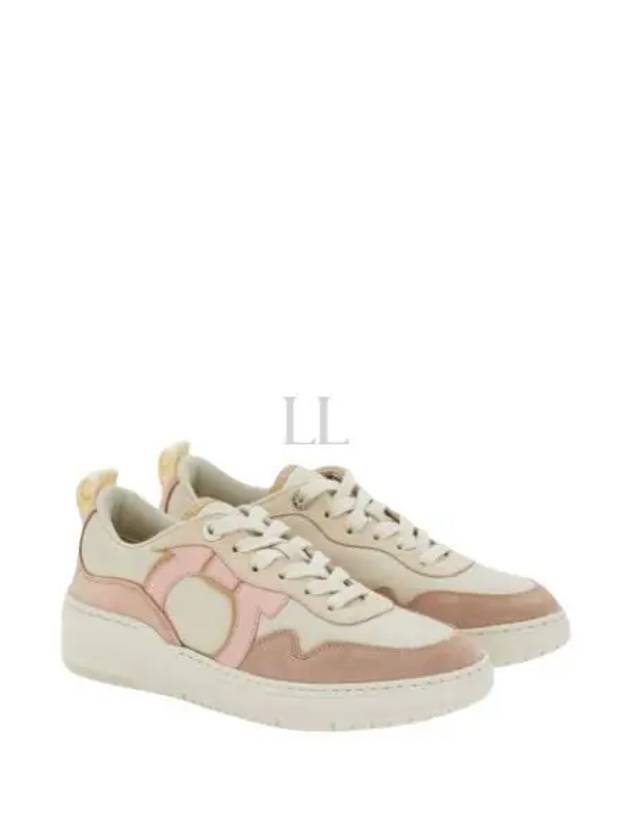 Gancini Leather Low Top Sneakers Pink - SALVATORE FERRAGAMO - BALAAN 2