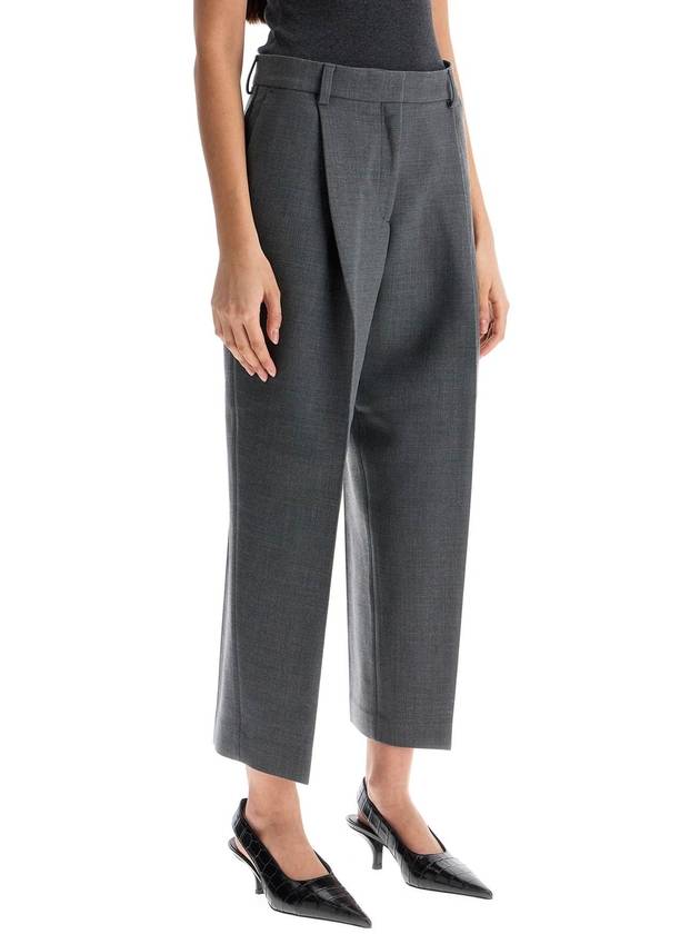 gray melange recycled fabric pleated trousers - TOTEME - BALAAN 2