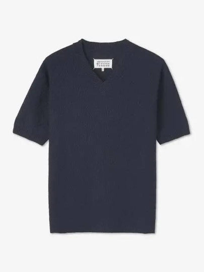 V-Neck Knit Top Navy - MAISON MARGIELA - BALAAN 2